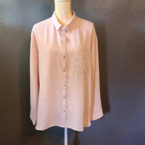 J.Jill Mujer Ligero Rosa Túnica Camisa Abotonada Talla XL - Imagen 1 de 8