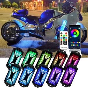 10 Pod RGB LED Rock Lights Underglow Light Kit For Yamaha YZF R1 R3 R6 R7 - Picture 1 of 16