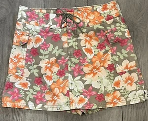 Cherokee Girls Skirt Skort W/Cargo Pockets Floral Print Tie Closure Size L 10/12 - Picture 1 of 8