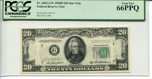 Fr 2061-G* STAR 1950B $20 Federal Reserve 66 PPQ GEM NEW - Picture 1 of 2
