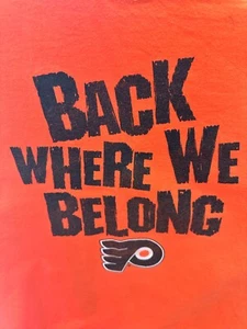 Philadelphia FLYERS Logo T Shirt "Back Where We Belong" Adult XL Orange & Black - Picture 1 of 7