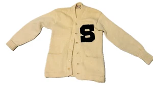 VINTAGE PENN STATE MUNZEL KNIT CARDIGAN SWEATSHIRT MEDIUM VARSITY LETTERMAN - Bild 1 von 3