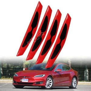 Carbon Fiber Anti-collision Strip Warning Decorative Sticker For Tesla Model S - Picture 1 of 16