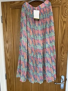 Ladies Chiffon Style Leopard Print Cluster Design Midi Skirt Size Medium (12-14) - Picture 1 of 3