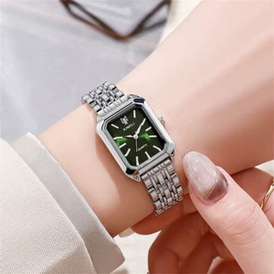 Reloj de cuarzo de moda de lujo para dama escala simple calidad cuadrada chapado en oro para mujer - Imagen 1 de 17