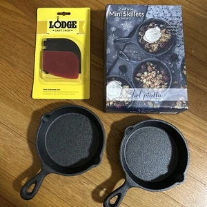 Bel Piatto™ Mini Gusseisen Pfannen 2er Set 5" breit NEU mit Pfannenschaber - Bild 1 von 5