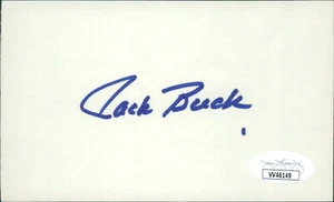 Jack Buck St. Louis Cardinals Signed 3x5 Index Card JSA Authenticated - Picture 1 of 2