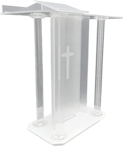Acrylic Podium Clear Podium Stand,Professional Plexiglass Podium Church Lectern - Picture 1 of 13