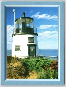 Tarjetas de felicitación cabeza de búho faro Maine Allan madera en blanco con sobre - Imagen 1 de 3