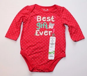 Jumping Beans "Best Gift Ever" One-Piece Christmas Bodysuit Baby Girl 3 Months - Picture 1 of 2