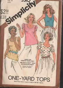 Misses Pullover Tops Simplicity 5510 Sewing Pattern Size 10 Vintage 1982 uncut - Picture 1 of 1