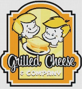 Grilled Cheese Please Retro Ad Counted Cross-Stitch Pattern Art Chart - Picture 1 of 1