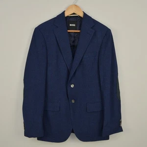 BOSS Hugo Boss H-Hutson-Elbow-233 Wool Viscose Single Breasted Blazer EU46 US36R - Picture 1 of 19