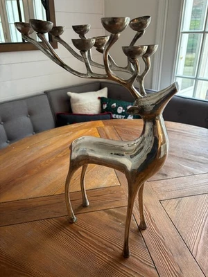 Pottery Barn серебряный 10-точечный северный канделябр подсвечник высотой 20 дюймов шикарный - Изображение 1 из 4