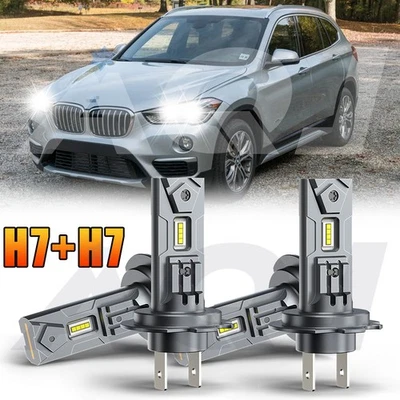 For BMW X1 2012-2017- 4X Front LED Headlight High/Low Beam 6000K White Bulb Kit Foto 1 de 4