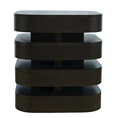 Mesa auxiliar cuadrada en capas escultura flotante moderna de mediados de siglo Brix Foto 1 de 4