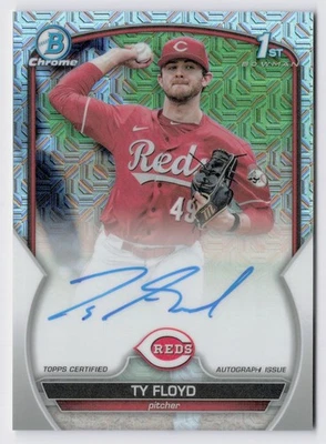 2023 1st Bowman Chrome Auto Ty Floyd #CDA-TF Mojo /150 (RC) Cincinnati Reds - Image 1 of 2