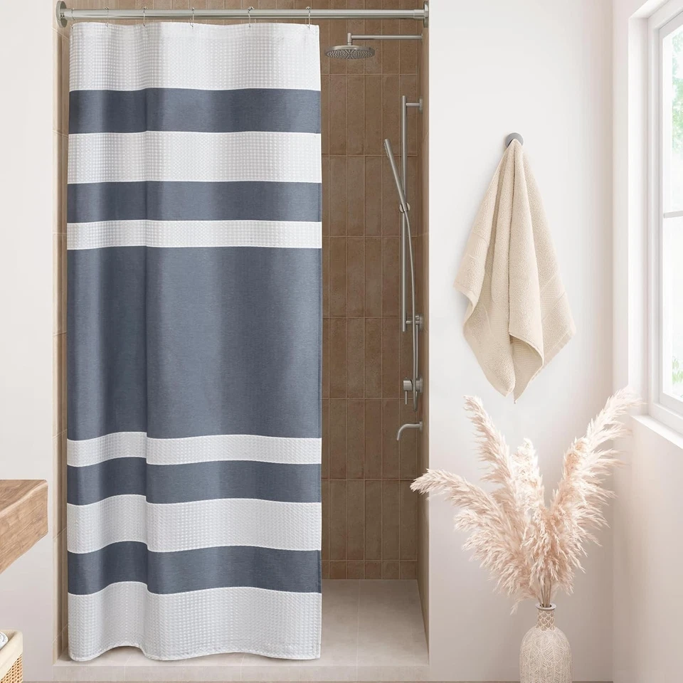 Madison Park Cortina de Ducha Spa Tejido de Gofres Puesto Cortina de Ducha para Baño 3 Foto 1 de 4