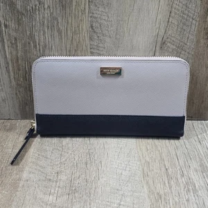 Kate Spade New York Staci schmale lange Geldbörse Clutch aus Saffianoleder mit Farbblock - Bild 1 von 7
