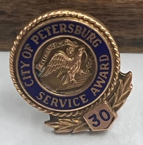City of Petersburg 30 Years Service Award Pin - Picture 1 of 4
