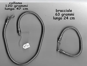  collana e bracciale bagno argento indiano  6/7 mm silver snake unisex necklace  - Foto 1 di 1