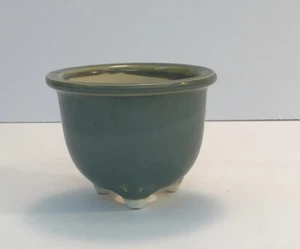 Bonsai Topf glasiert rund grün 3”x3”x2” - Bild 1 von 5