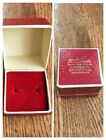 Vintage Czerwony tekturowy pierścionek na zawiasy Pudełko na biżuterię R. L. Christie Bank St Edinburgh