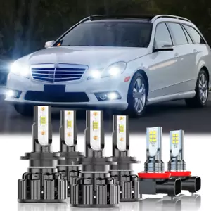 For Mercedes-Benz E350 E320 E550 -6x LED Headlight & Fog Light Bulbs Kit - Picture 1 of 12