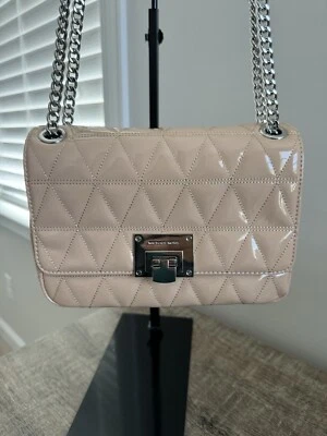NEW MICHAEL KORS VIVIANNE MEDIUM SHOULDER FLAP BAG IN OYSTER - Image 1 of 4
