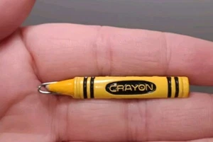 Vintage Crayola Crayon Barrette Yellow  Crayon 70s Artsy  - Picture 1 of 2