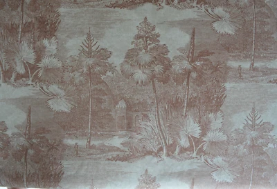 40+ yards avail. / Vintage P. Kaufmann Orientalist Toile / 56" Wide Upholstery - Image 1 of 4