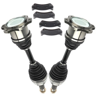 New Front Brake Ceramic Pads + CV Axle Shaft For 2000-2006 GMC Yukon - Image 1 of 4