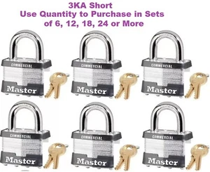 Master Lock 3KA Lote 6 Grilletes Cortos Código 3870 Igual Llave Envío Rápido en Stock - Imagen 1 de 2