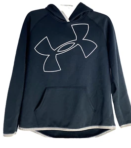 Under Armour Boy's Storm1 Long Sleeve Sweatshirt Hoodie Sized L Black Logo - Picture 1 of 6