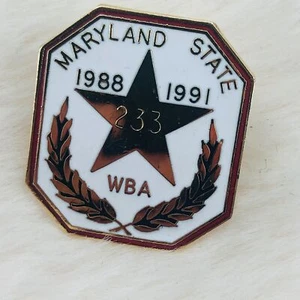 Prendedor de solapa esmaltada de colección Maryland State AMB para mujeres premio de bolos - Imagen 1 de 2