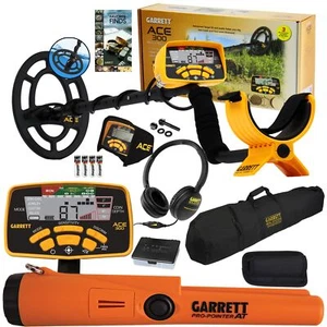 Garrett ACE 300 Metal Detector  Special w/ Pinpointer, Box, Book, Bag - Picture 1 of 12