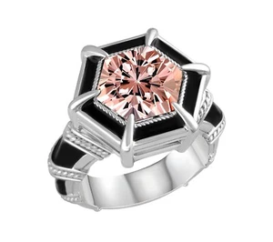 Judith Ripka Sterling Silver Black Emile & Simulated Gemstone Ring for Women - Picture 1 of 6