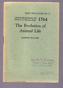 BLAUES BUCH #1764 1943 DIE EVOLUTION DES TIERLEBENS Joseph McCabe - Bild 1 von 1