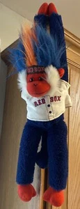 Rare Boston Red Sox - Fuzzhead Wig Monkey Plush 18" MLB Baseball Souvenir - Picture 1 of 9