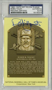 Robin Yount SIGNED Baseball Hall of Fame Plaque Brewers PSA/DNA AUTOGRAPHED - Picture 1 of 1