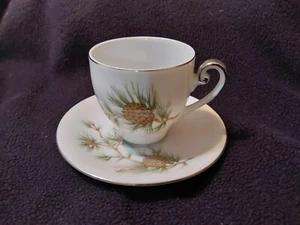 Vintage Fine Seyei China Nagoya Japan 1028 - Pine Cone and Needle Demitasse - Picture 1 of 4
