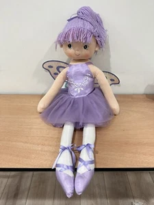 Mon Ami Inspired Purple Ballerina Fairy Butterfly Wings Rag Doll Plush 31” - Picture 1 of 6