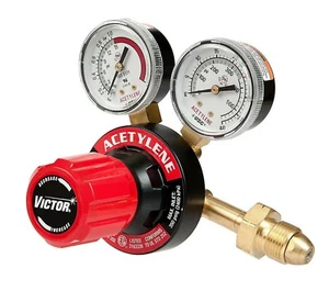 VICTOR 0781-9420 Heavy Duty Acetylene Regulator G350-15-510 Delivers: 2 - 15 psi - Picture 1 of 4