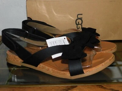 NUEVAS SANDALIAS NIÑOS NIÑAS TALLA 4 NEGRAS UGG FONDA ARCO IMITACIÓN CUERO Y CORCHO 1092309K Foto 1 de 4