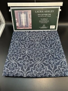 Laura Ashley Kayce Spitze blau weiß Scherstange oben Fensterpaneele 38x84" neu - Bild 1 von 5