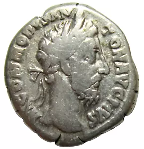 COMMODUS. SILVER DENARIUS, 177-192 AD. PAX REVERSE. SCARCE. - Picture 1 of 4