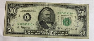 1963A $50 FEDERAL RESERVE *STAR* NOTE.SERIAL NUMBER C00603330 - Picture 1 of 2