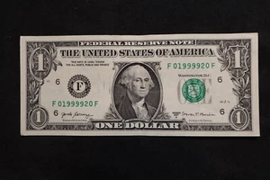 ONE DOLLAR FANCY BIRTHDAY/ANNIVERSARY NOTE SEPT 20, 1999  SN #F 01999920 F - Picture 1 of 2