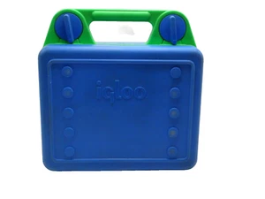 Kit Kool Retro caja de almuerzo vintage IGLOO caja rígida azul verde plástico - Imagen 1 de 21