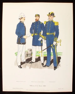 Officers US Navy 1886 Illustration 11x14 - Picture 1 of 1